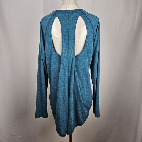 NEW Under Armour Top Large UA Open Back Long Sleeve Thunder Blue 1325873-489 NWT - Picture 4 of 13